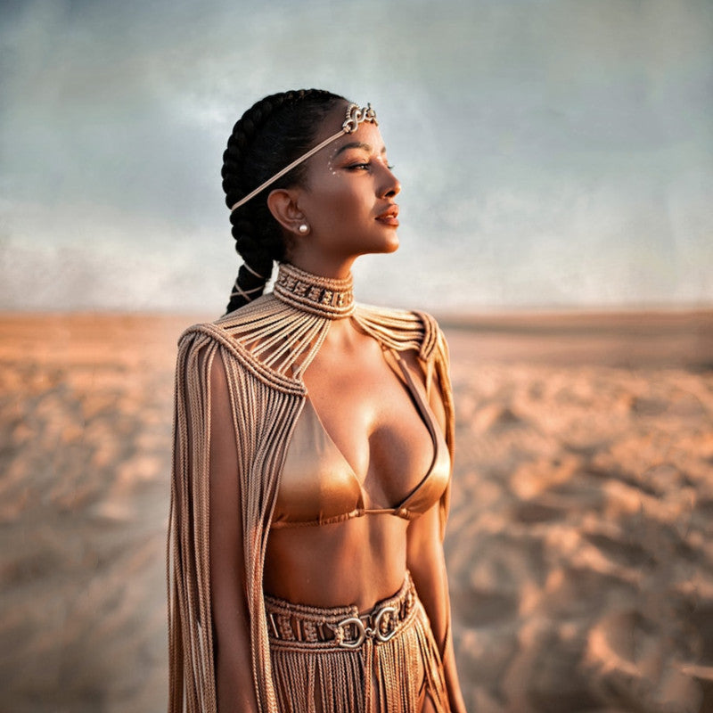 Handmade Cotton Rope Woven Tassels Suit - Bellarte Enchanté Handmade Cotton Rope Woven Tassels Suit