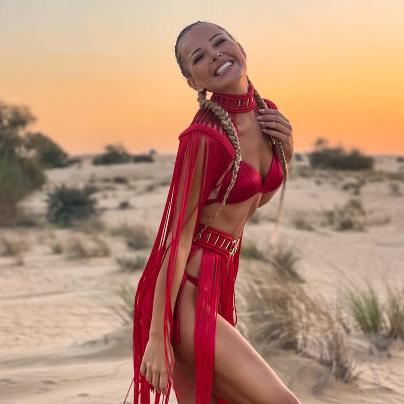 Handmade Cotton Rope Woven Tassels Suit - Bellarte Enchanté Handmade Cotton Rope Woven Tassels Suit