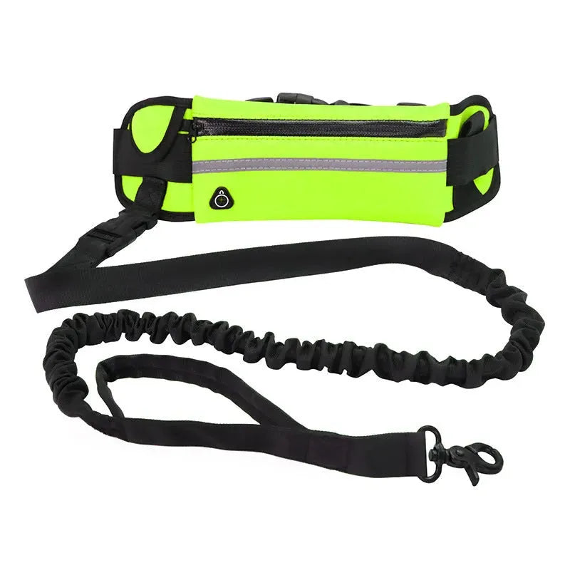 Hands Free Dog Leash Pet Walking And Training Belt With Shock Absorbing Bungee Leash For Up To 180lbs Large Dogs Phone Pocket And Water Bottle Holder - Bellarte Enchanté Hands Free Dog Leash Pet Walking And Training Belt With Shock Absorbing Bungee Leash For Up To 180lbs Large Dogs Phone Pocket And Water Bottle Holder