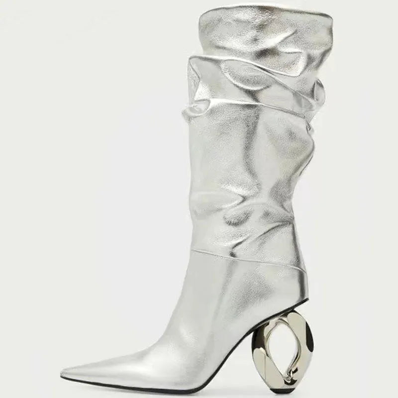 Heel Shaped Sexy Mid Length Boots - Bellarte Enchanté Heel Shaped Sexy Mid Length Boots