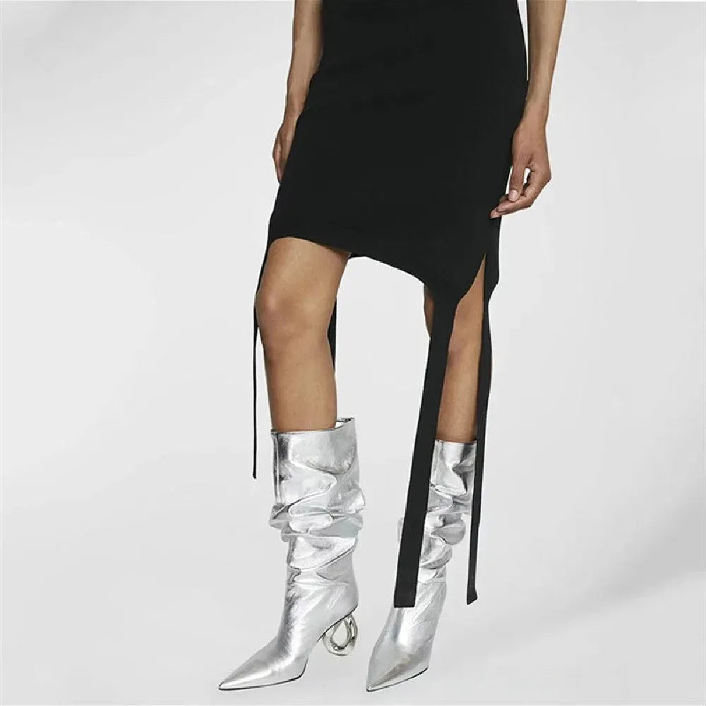 Heel Shaped Sexy Mid Length Boots - Bellarte Enchanté Heel Shaped Sexy Mid Length Boots