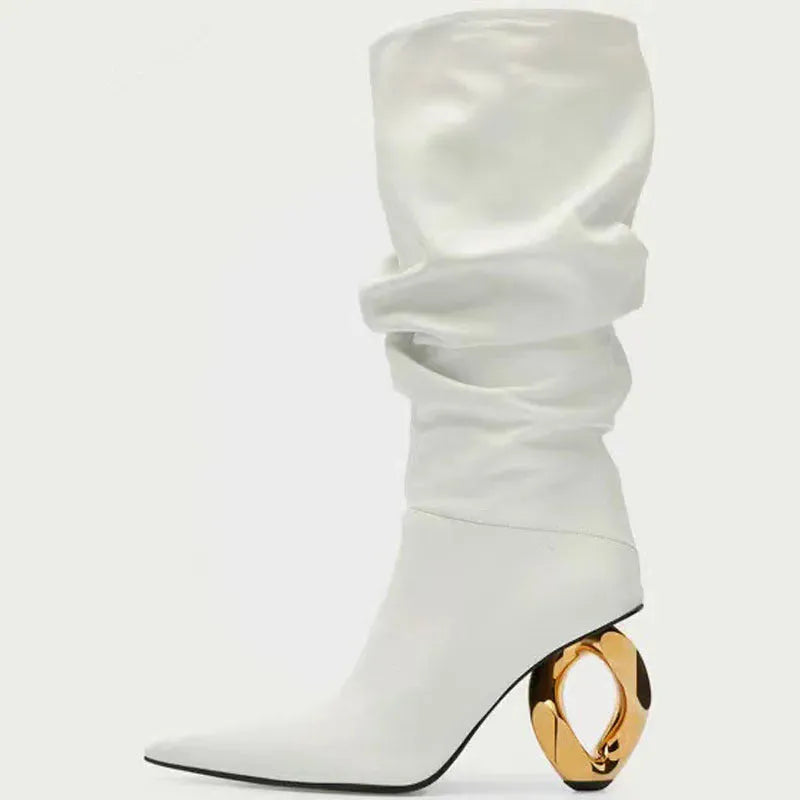 Heel Shaped Sexy Mid Length Boots - Bellarte Enchanté Heel Shaped Sexy Mid Length Boots