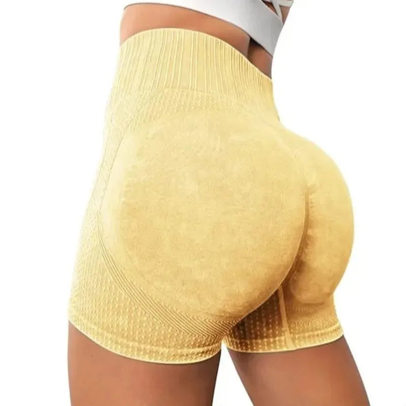 High-waisted Hip-lifting Fitness Pants Solid Color Quick-drying Tight Running Sports Yoga Shorts Women - Bellarte Enchanté High-waisted Hip-lifting Fitness Pants Solid Color Quick-drying Tight Running Sports Yoga Shorts Women
