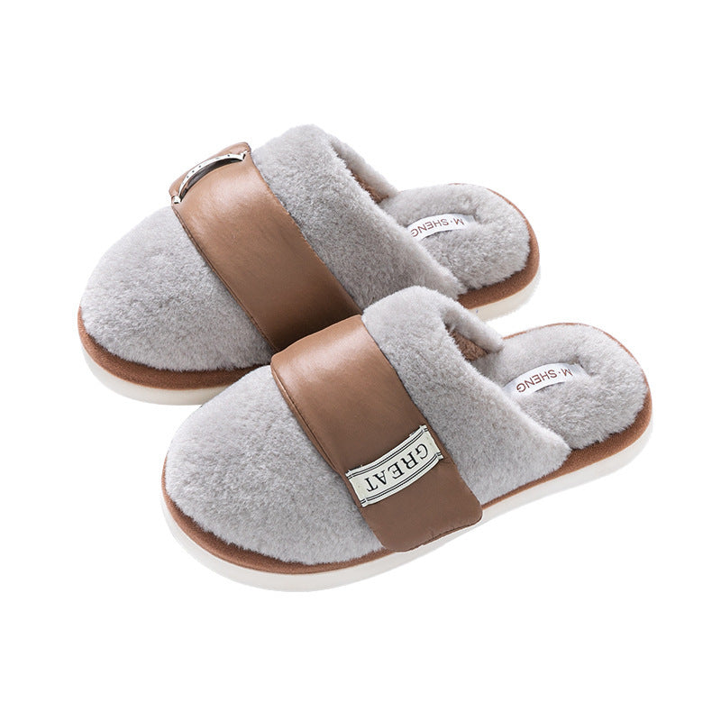 Hook Furry Slippers For Women Autumn And Winter Indoor Home Slipper Plus Velvet Warm Couple Bedroom Cotton Shoes - Bellarte Enchanté Hook Furry Slippers For Women Autumn And Winter Indoor Home Slipper Plus Velvet Warm Couple Bedroom Cotton Shoes