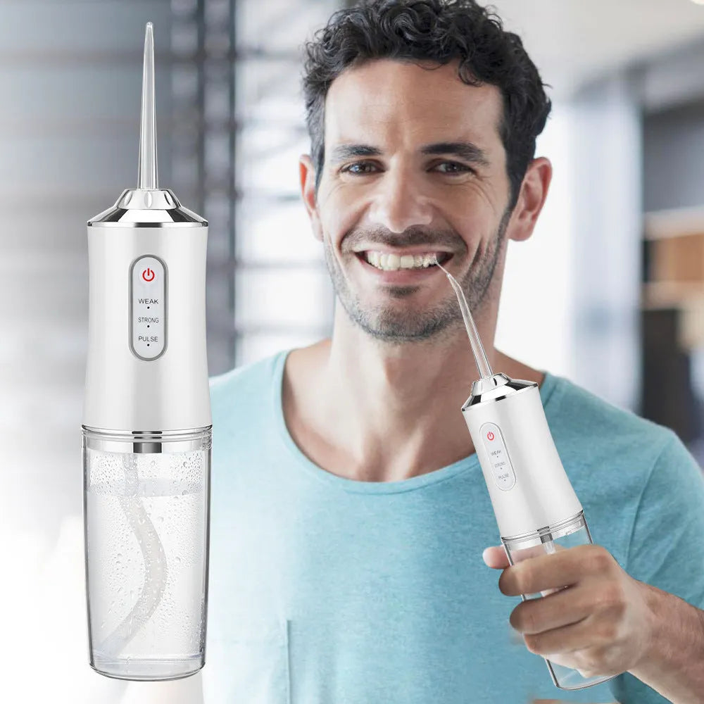 Household 3-speed 220ml Hand-held Electric Dental Irrigator - Bellarte Enchanté Household 3-speed 220ml Hand-held Electric Dental Irrigator