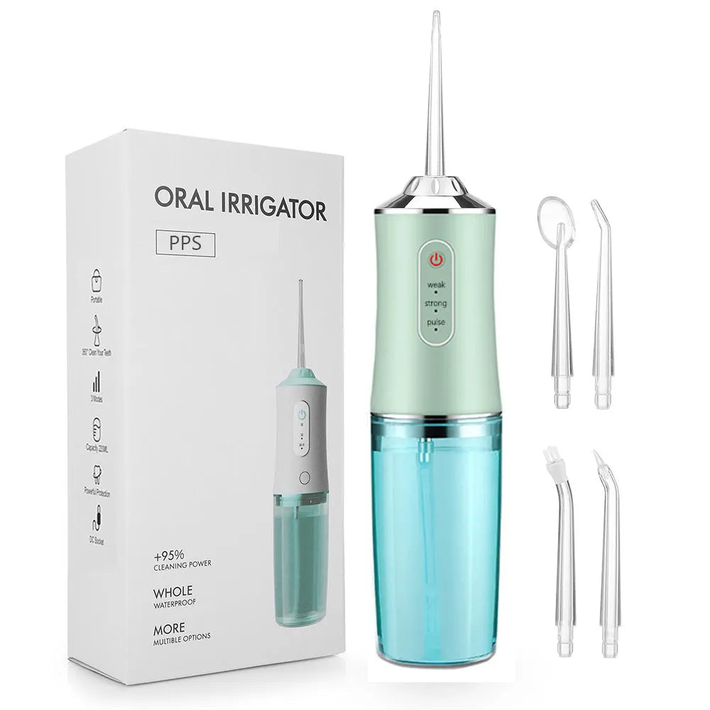 Household 3-speed 220ml Hand-held Electric Dental Irrigator - Bellarte Enchanté Household 3-speed 220ml Hand-held Electric Dental Irrigator