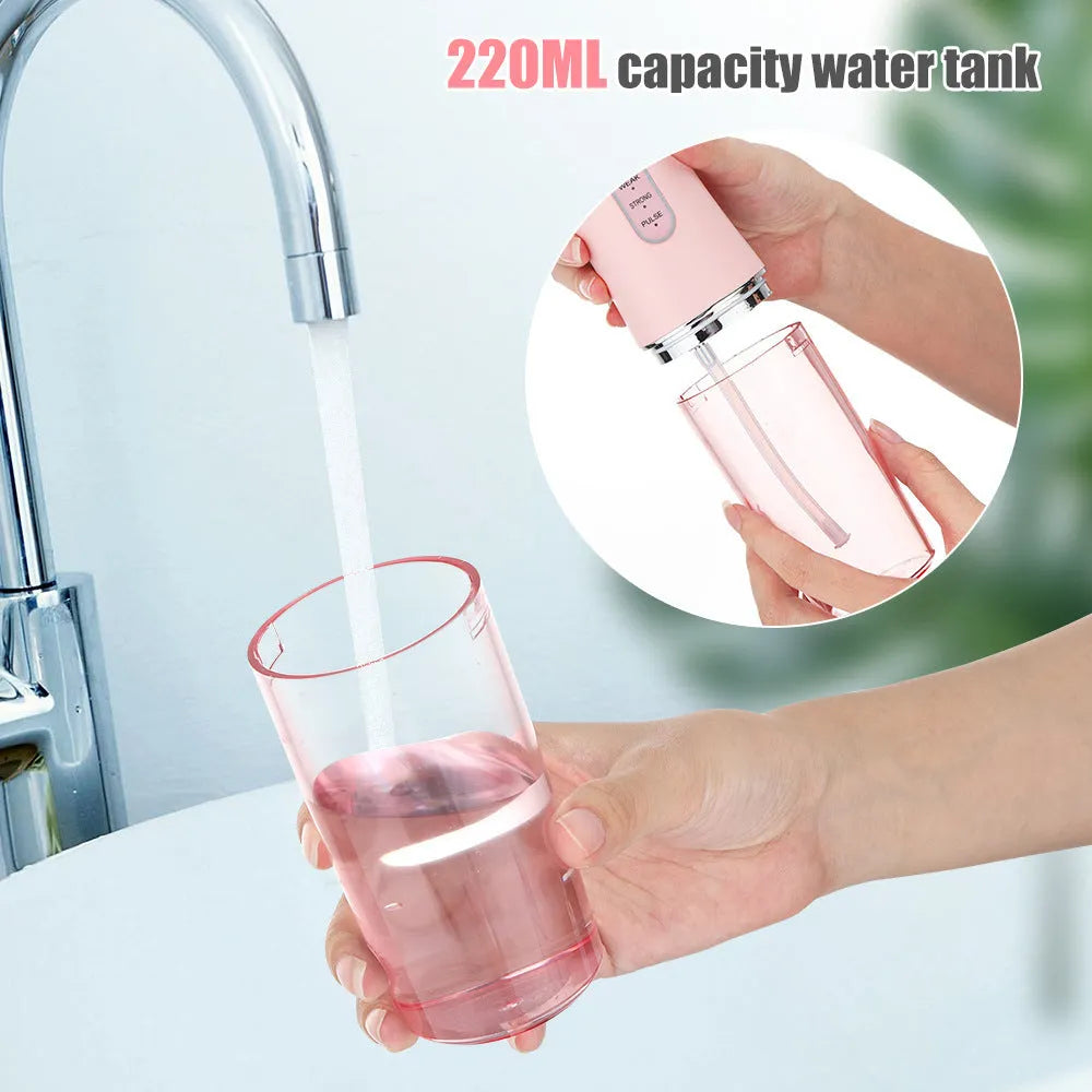 Household 3-speed 220ml Hand-held Electric Dental Irrigator - Bellarte Enchanté Household 3-speed 220ml Hand-held Electric Dental Irrigator