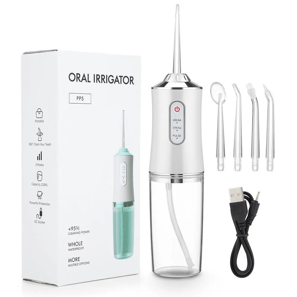 Household 3-speed 220ml Hand-held Electric Dental Irrigator - Bellarte Enchanté Household 3-speed 220ml Hand-held Electric Dental Irrigator