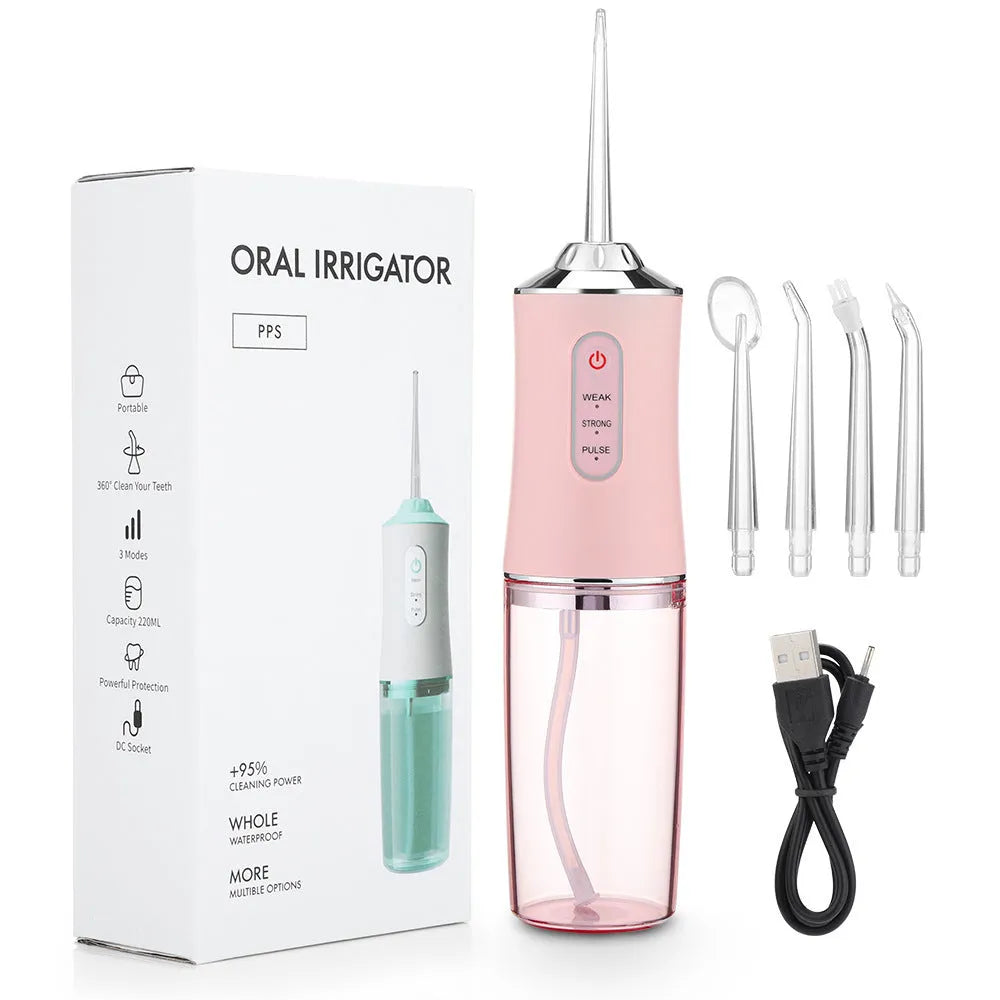 Household 3-speed 220ml Hand-held Electric Dental Irrigator - Bellarte Enchanté Household 3-speed 220ml Hand-held Electric Dental Irrigator
