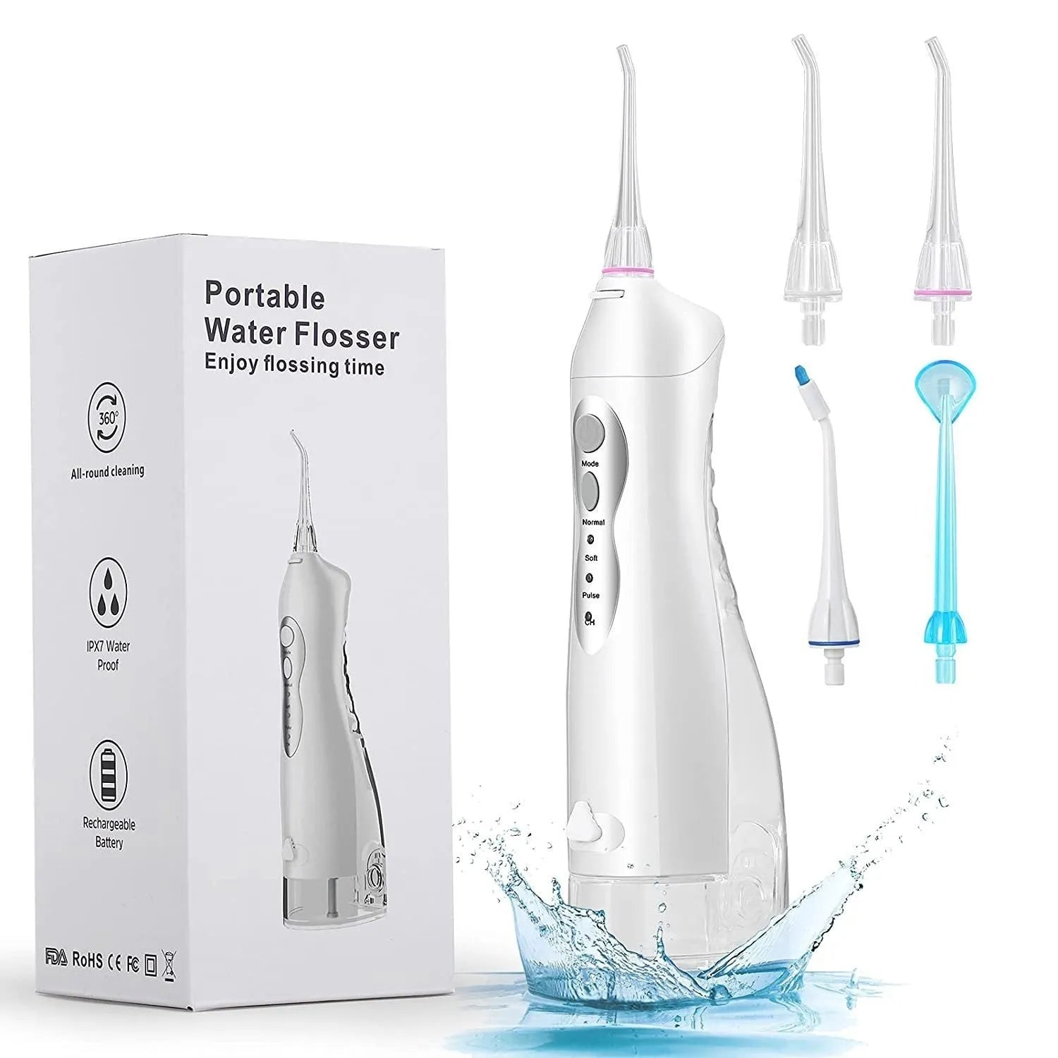 Household 3-speed 220ml Hand-held Electric Dental Irrigator - Bellarte Enchanté Household 3-speed 220ml Hand-held Electric Dental Irrigator