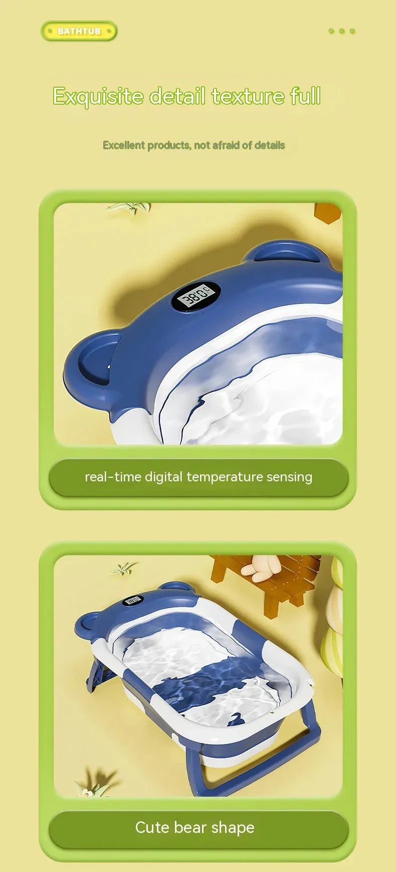 Household Newborn Baby Bathtub Temperature Sensing - Bellarte Enchanté Household Newborn Baby Bathtub Temperature Sensing