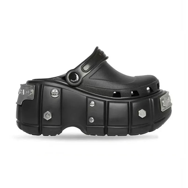 Ins Closed Toe Hole Shoes Platform Height Increasing Sandals - Bellarte Enchanté Ins Closed Toe Hole Shoes Platform Height Increasing Sandals