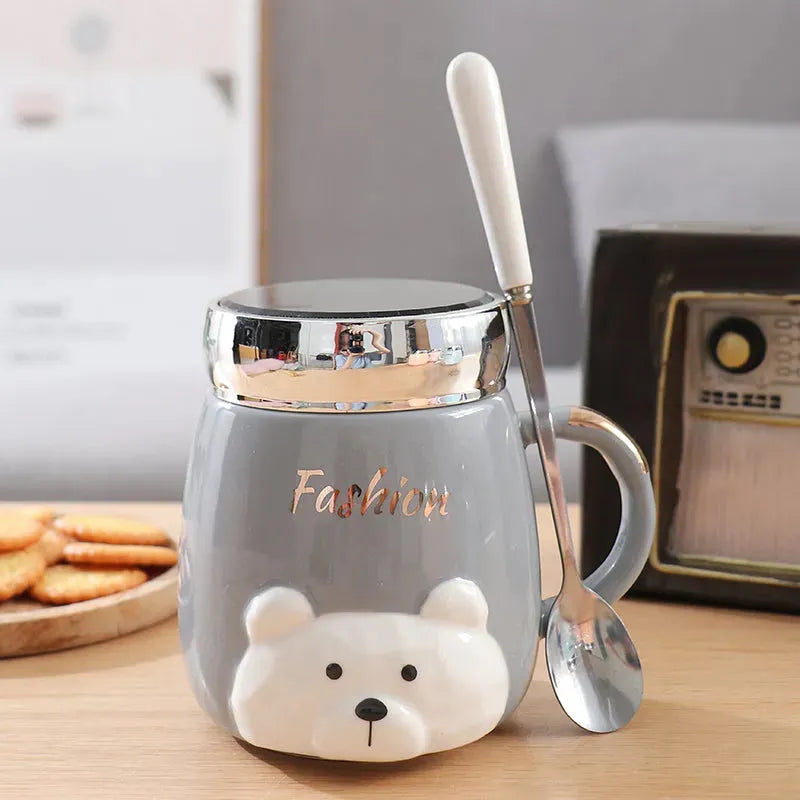 Ins Style Ceramic Couple Mug With Lid Office - Bellarte Enchanté Ins Style Ceramic Couple Mug With Lid Office