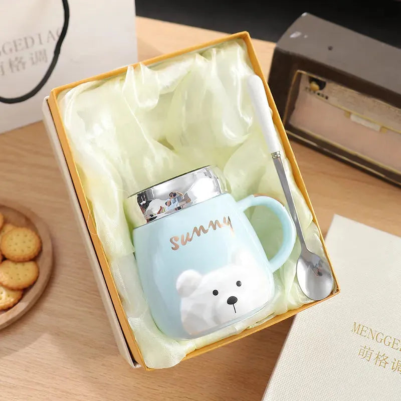 Ins Style Ceramic Couple Mug With Lid Office - Bellarte Enchanté Ins Style Ceramic Couple Mug With Lid Office