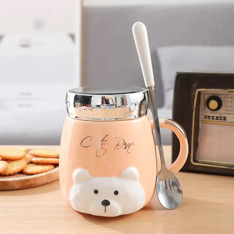 Ins Style Ceramic Couple Mug With Lid Office - Bellarte Enchanté Ins Style Ceramic Couple Mug With Lid Office