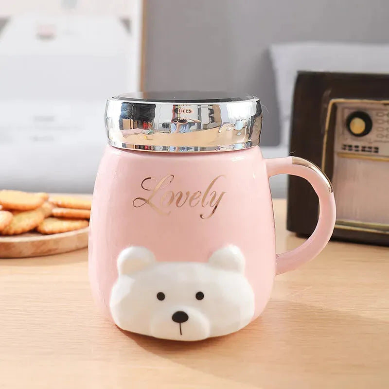 Ins Style Ceramic Couple Mug With Lid Office - Bellarte Enchanté Ins Style Ceramic Couple Mug With Lid Office