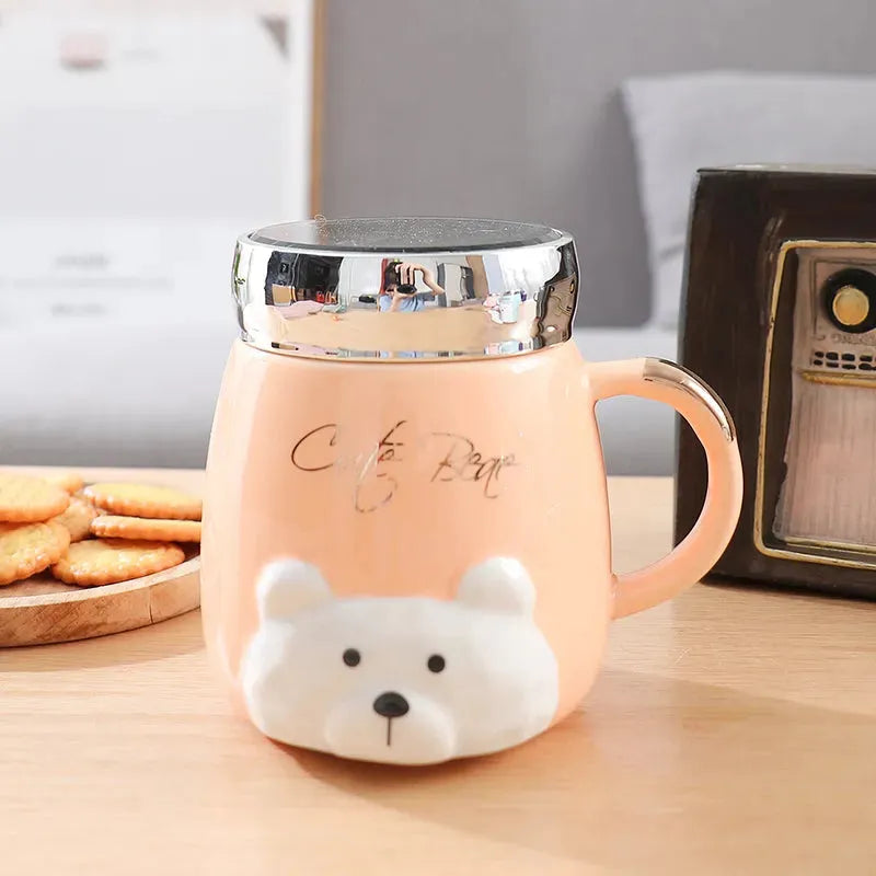 Ins Style Ceramic Couple Mug With Lid Office - Bellarte Enchanté Ins Style Ceramic Couple Mug With Lid Office
