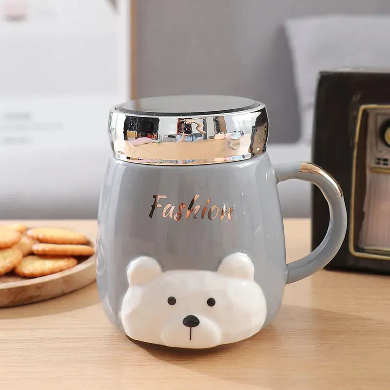 Ins Style Ceramic Couple Mug With Lid Office - Bellarte Enchanté Ins Style Ceramic Couple Mug With Lid Office