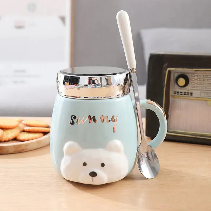 Ins Style Ceramic Couple Mug With Lid Office - Bellarte Enchanté Ins Style Ceramic Couple Mug With Lid Office