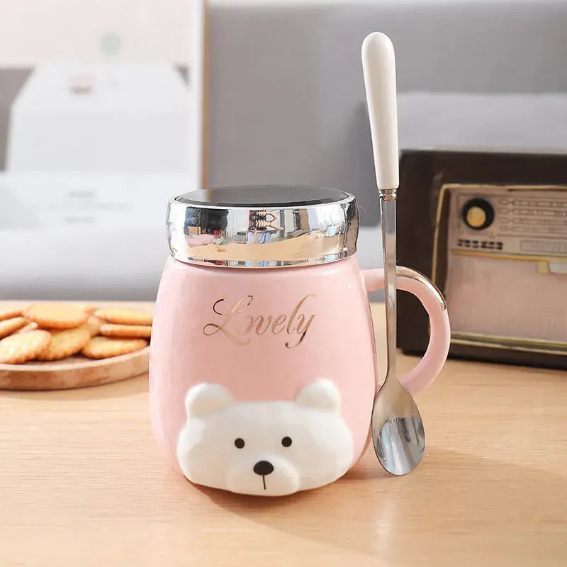 Ins Style Ceramic Couple Mug With Lid Office - Bellarte Enchanté Ins Style Ceramic Couple Mug With Lid Office