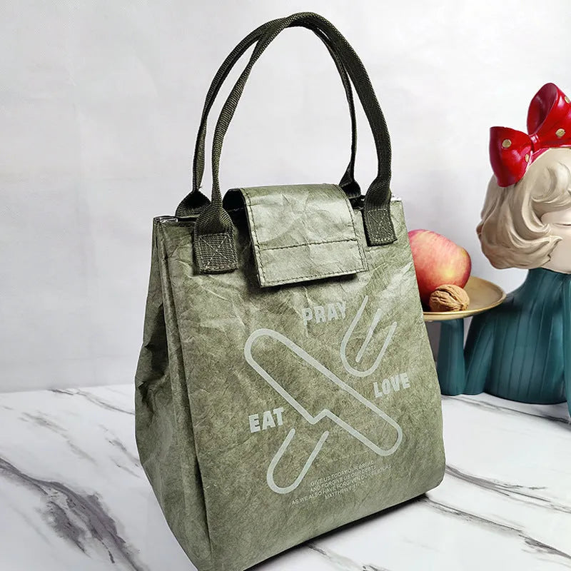 Insulation Bag Aluminum Foil Thickened Lunch Box Bag Dupont Paper Art Meal Bag Light Handbag Office Worker With Meal Lunch Bag - Bellarte Enchanté Insulation Bag Aluminum Foil Thickened Lunch Box Bag Dupont Paper Art Meal Bag Light Handbag Office Worker With Meal Lunch Bag