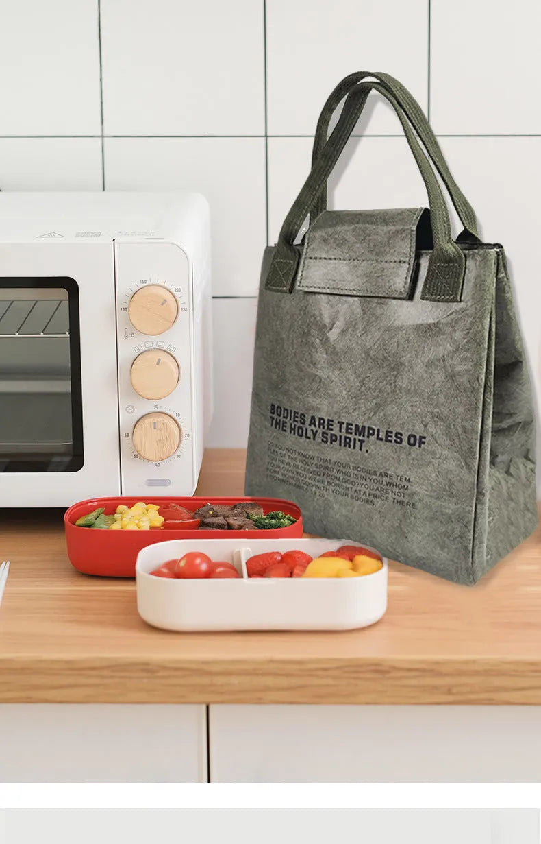 Insulation Bag Aluminum Foil Thickened Lunch Box Bag Dupont Paper Art Meal Bag Light Handbag Office Worker With Meal Lunch Bag - Bellarte Enchanté Insulation Bag Aluminum Foil Thickened Lunch Box Bag Dupont Paper Art Meal Bag Light Handbag Office Worker With Meal Lunch Bag