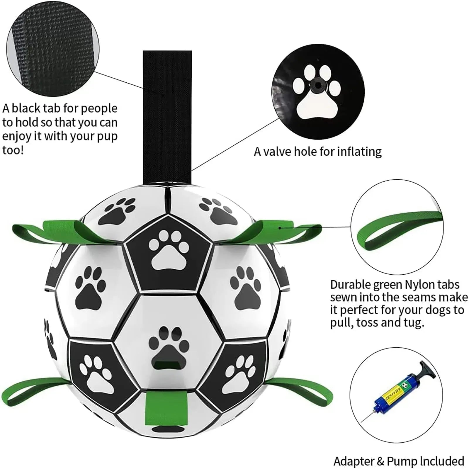 Interactive Dog Football Toy Soccer Ball Inflated Training Toy For Dogs - Bellarte Enchanté Interactive Dog Football Toy Soccer Ball Inflated Training Toy For Dogs