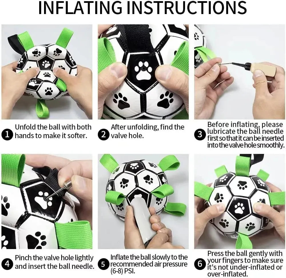 Interactive Dog Football Toy Soccer Ball Inflated Training Toy For Dogs - Bellarte Enchanté Interactive Dog Football Toy Soccer Ball Inflated Training Toy For Dogs