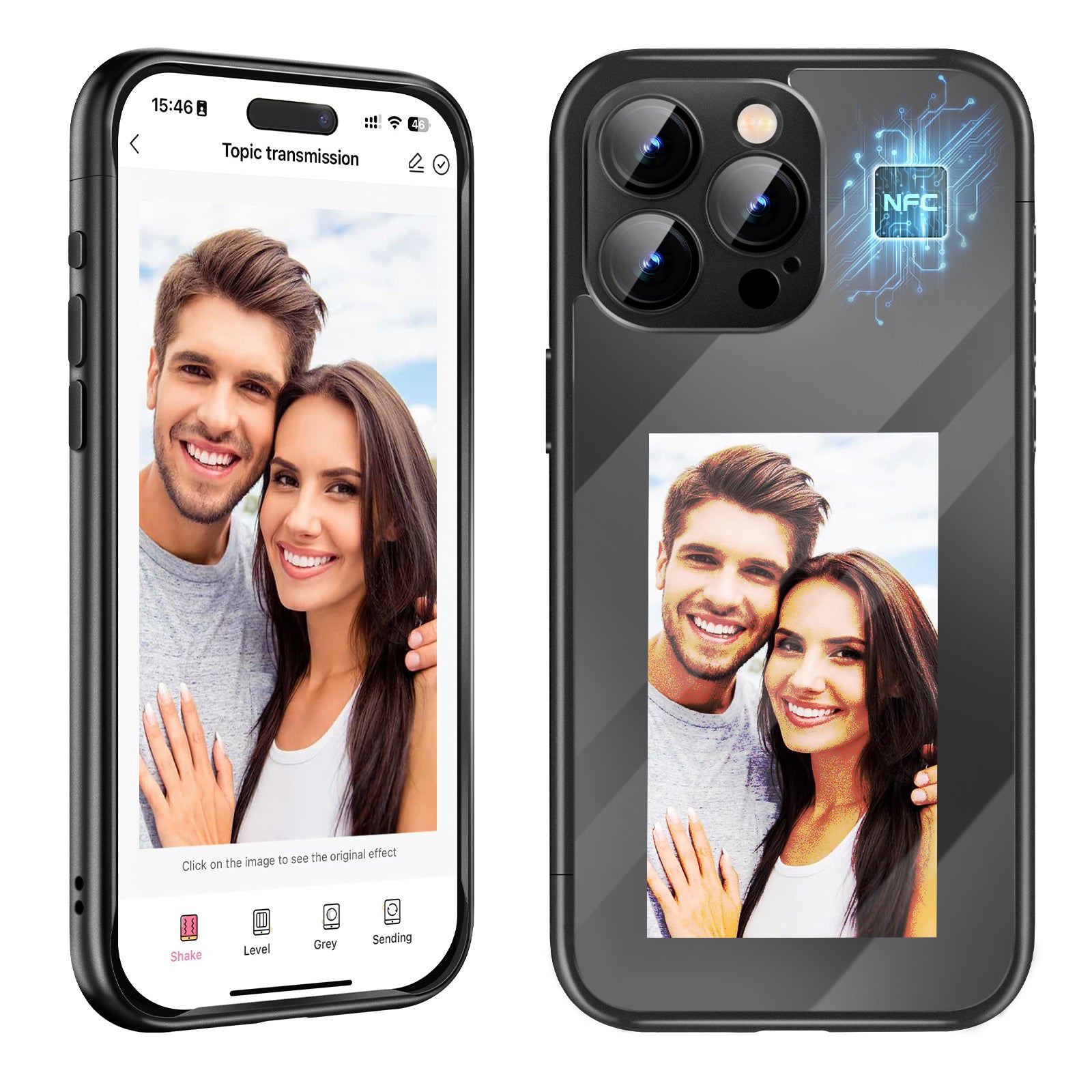 IPhone15 PRO PROMAX NFC Ink Screen Flip Phone Case Smart Creative DIY Custom - Bellarte Enchanté IPhone15 PRO PROMAX NFC Ink Screen Flip Phone Case Smart Creative DIY Custom