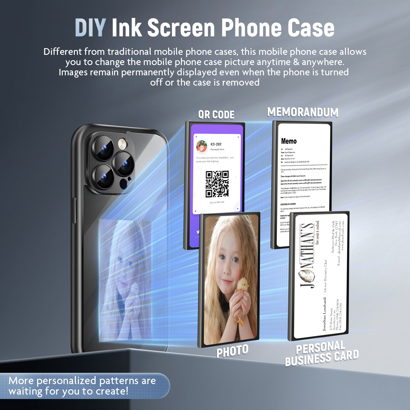 IPhone15 PRO PROMAX NFC Ink Screen Flip Phone Case Smart Creative DIY Custom - Bellarte Enchanté IPhone15 PRO PROMAX NFC Ink Screen Flip Phone Case Smart Creative DIY Custom
