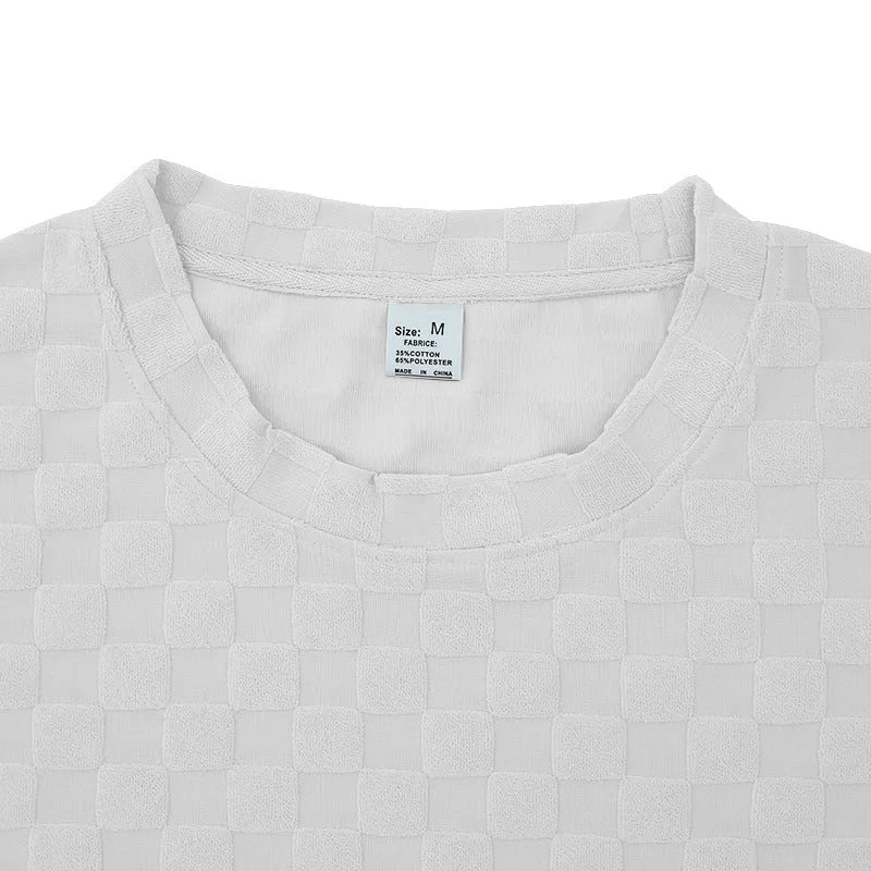 Jacquard Plaid Loose Straight Casual Shorts Suit - Bellarte Enchanté Jacquard Plaid Loose Straight Casual Shorts Suit