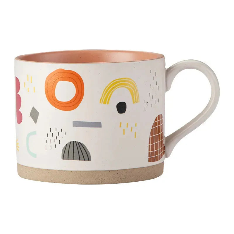 Japanese Flower Large Capacity Stoneware Cup - Bellarte Enchanté Japanese Flower Large Capacity Stoneware Cup