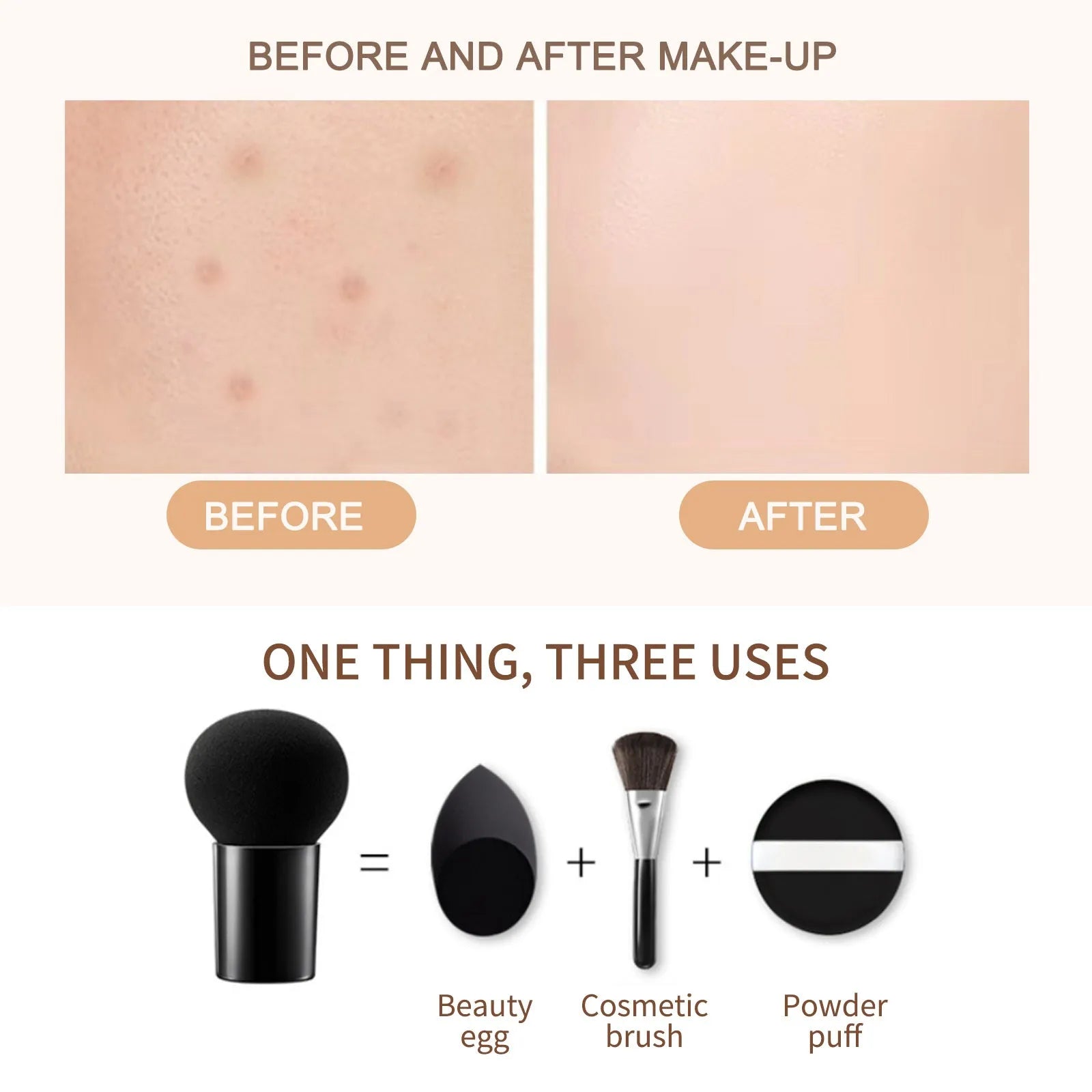 Jayswing Mushroom Head Air Cushion Concealer, Natural Moisturizing, Brightening Skin Tone, Lasting Foundation Make-up - Bellarte Enchanté Jayswing Mushroom Head Air Cushion Concealer, Natural Moisturizing, Brightening Skin Tone, Lasting Foundation Make-up