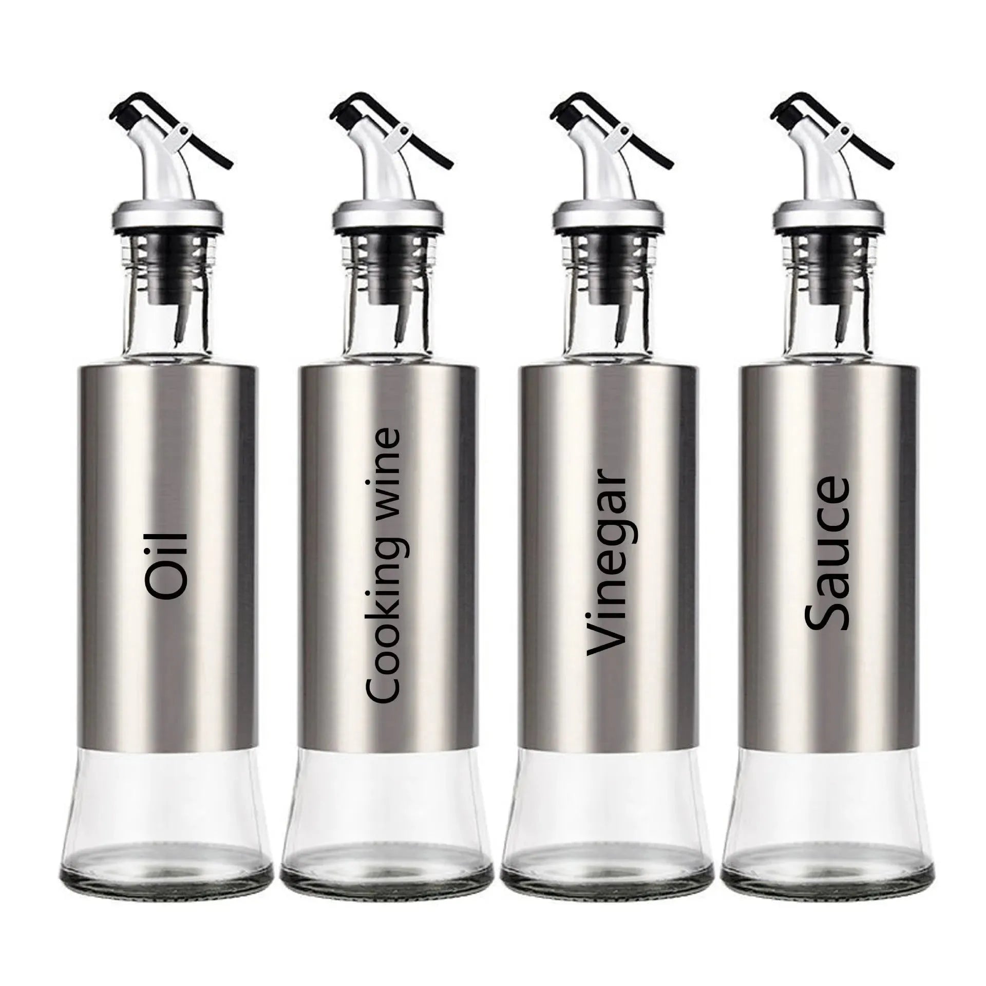 Kitchen Creative Japanese Style Stainless Steel Push-Type Glass Oil Bottle - Bellarte Enchanté Kitchen Creative Japanese Style Stainless Steel Push-Type Glass Oil Bottle