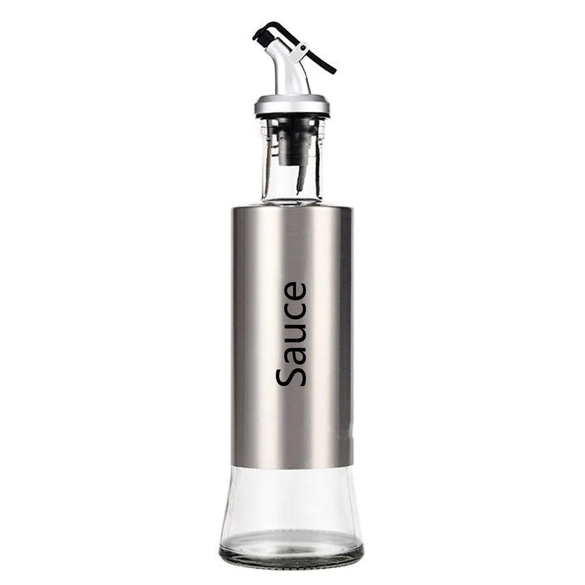 Kitchen Creative Japanese Style Stainless Steel Push-Type Glass Oil Bottle - Bellarte Enchanté Kitchen Creative Japanese Style Stainless Steel Push-Type Glass Oil Bottle