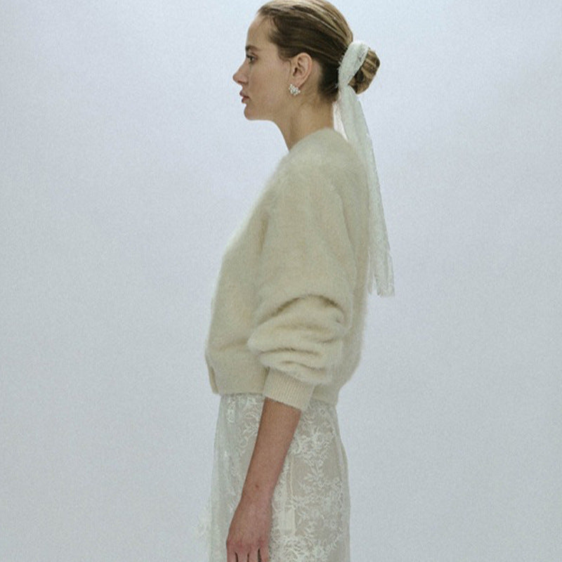Knitted Round Neck Single-breasted Long Sleeve Cardigan Jacket - Bellarte Enchanté Knitted Round Neck Single-breasted Long Sleeve Cardigan Jacket