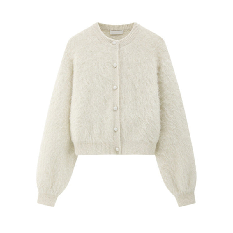 Knitted Round Neck Single-breasted Long Sleeve Cardigan Jacket - Bellarte Enchanté Knitted Round Neck Single-breasted Long Sleeve Cardigan Jacket