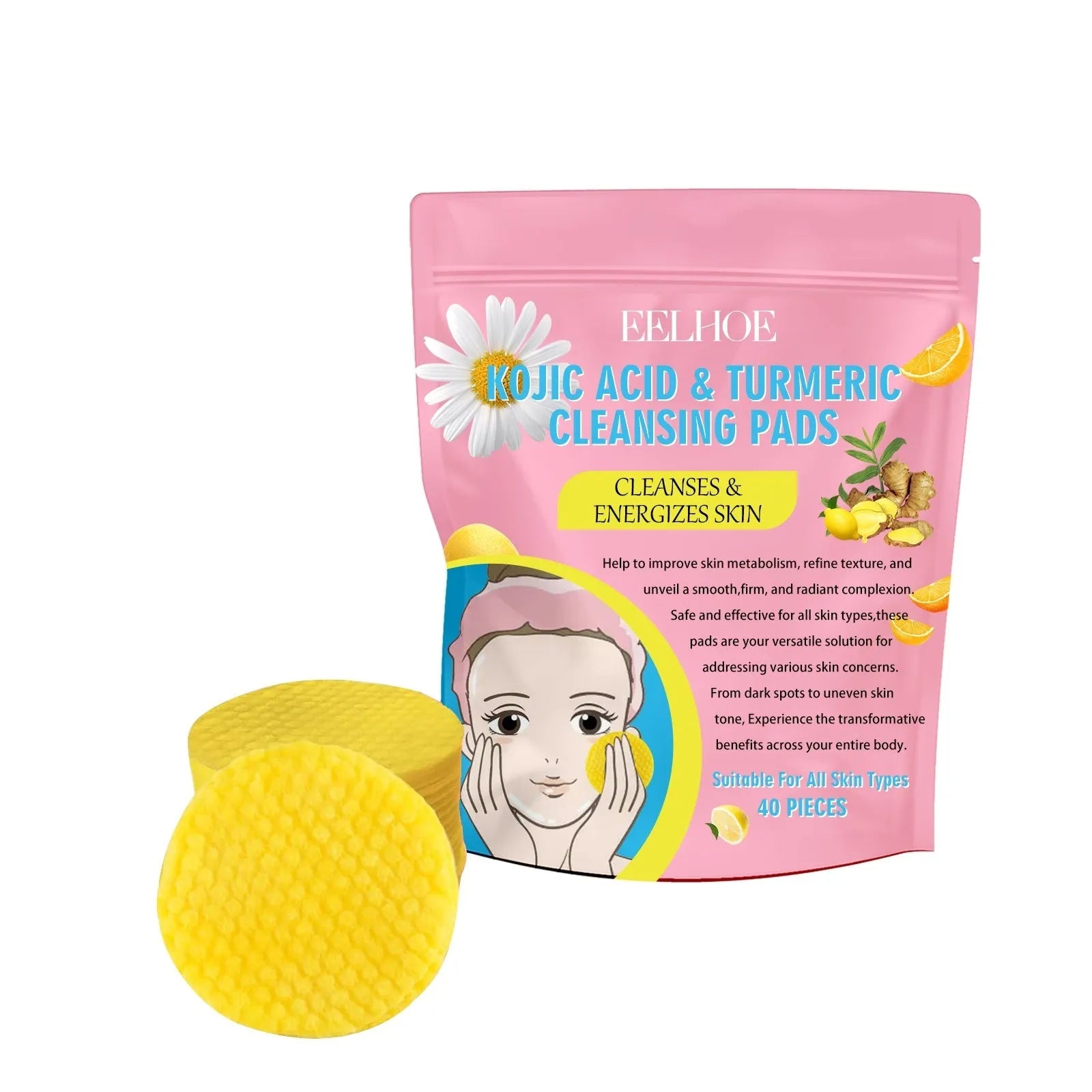 Kojic Acid Turmeric Cleansing Pads - Bellarte Enchanté Kojic Acid Turmeric Cleansing Pads
