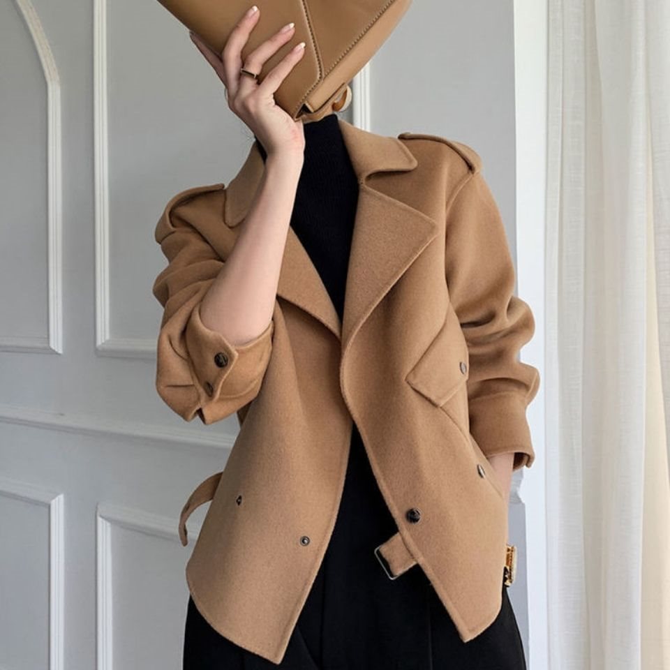 Korean Style Double-faced Woolen Goods Cashmere Coat - Bellarte Enchanté Korean Style Double-faced Woolen Goods Cashmere Coat