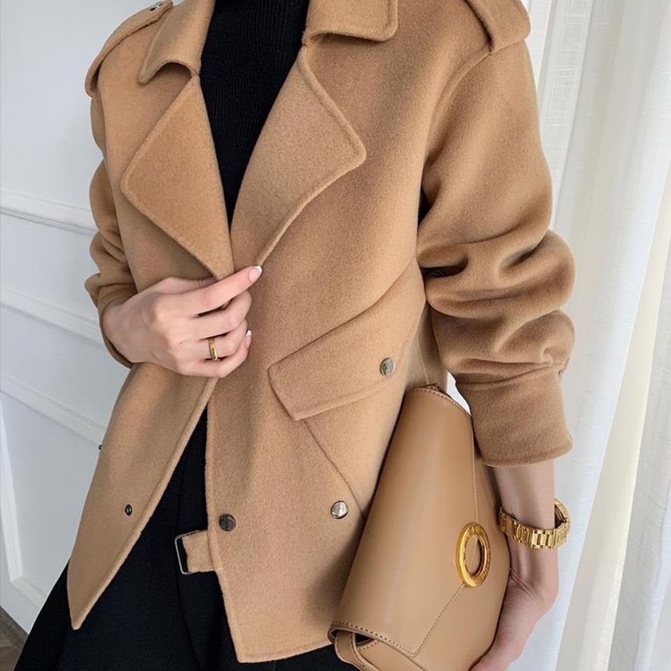 Korean Style Double-faced Woolen Goods Cashmere Coat - Bellarte Enchanté Korean Style Double-faced Woolen Goods Cashmere Coat