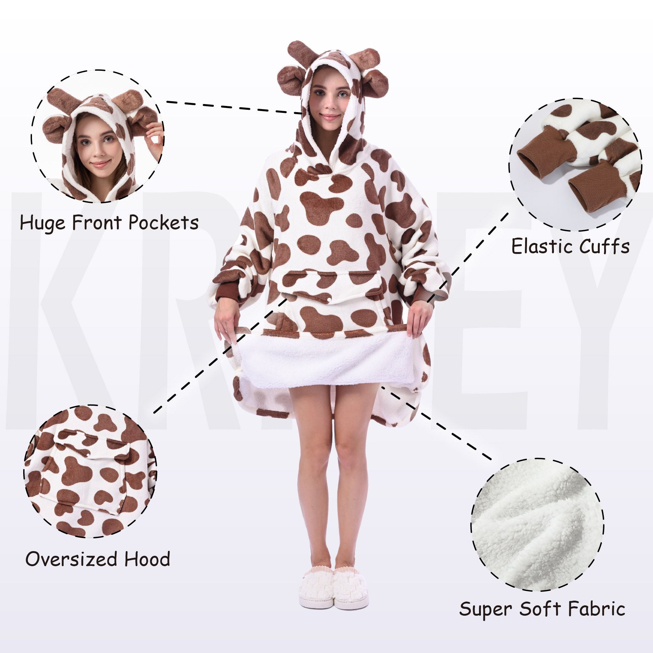 Krifey Wearable Blanket Hoodie, Oversized Sherpa Hooded As Christmas Gifts, Birthday Gifts For Mom Women Girlfriend Men - Bellarte Enchanté Krifey Wearable Blanket Hoodie, Oversized Sherpa Hooded As Christmas Gifts, Birthday Gifts For Mom Women Girlfriend Men