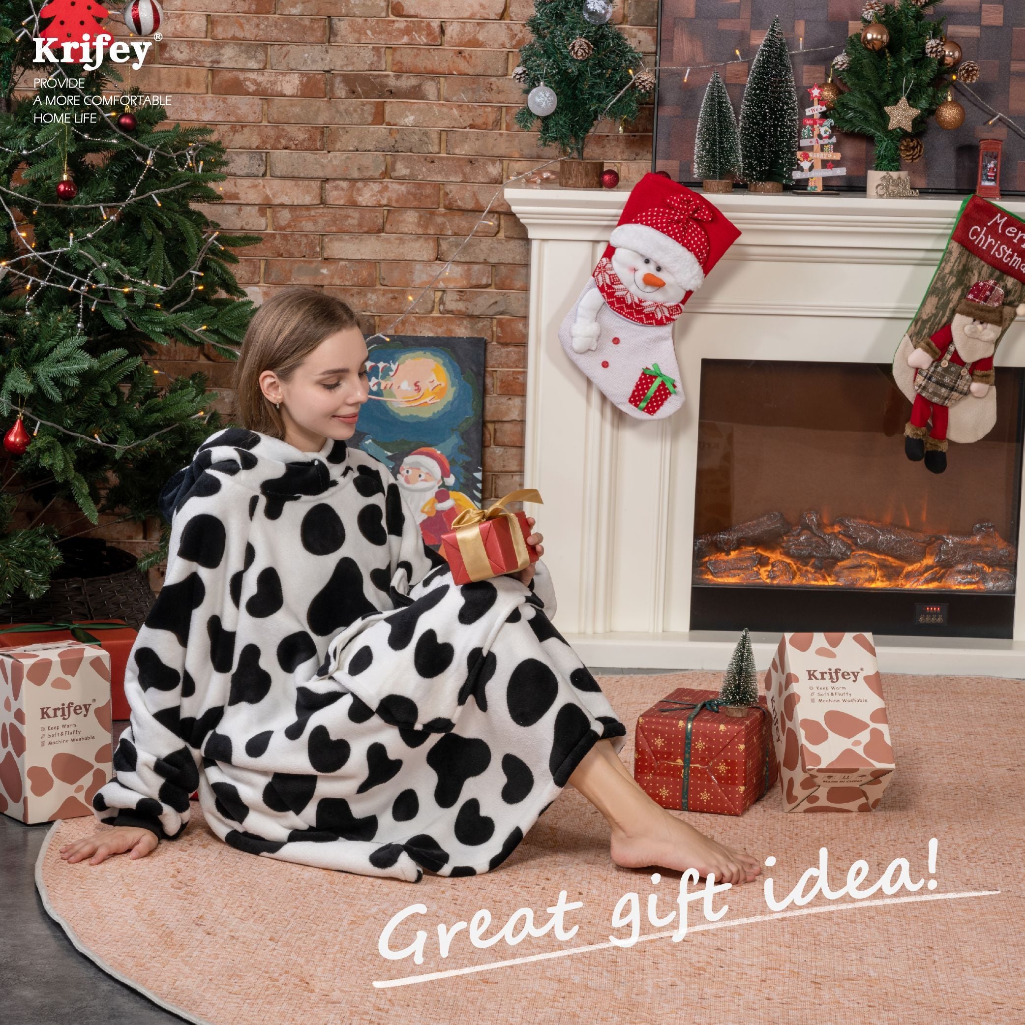 Krifey Wearable Blanket Hoodie, Oversized Sherpa Hooded As Christmas Gifts, Birthday Gifts For Mom Women Girlfriend Men - Bellarte Enchanté Krifey Wearable Blanket Hoodie, Oversized Sherpa Hooded As Christmas Gifts, Birthday Gifts For Mom Women Girlfriend Men