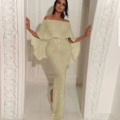 Ladies' Dress With Flounces Back And a Blingbling And a Slit - Bellarte Enchanté Ladies' Dress With Flounces Back And a Blingbling And a Slit