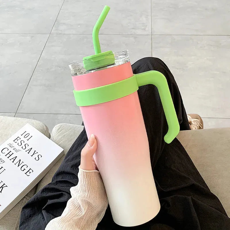 Large Capacity 40oz Large Ice Cup Cup With Straw Hug Cup - Bellarte Enchanté Large Capacity 40oz Large Ice Cup Cup With Straw Hug Cup