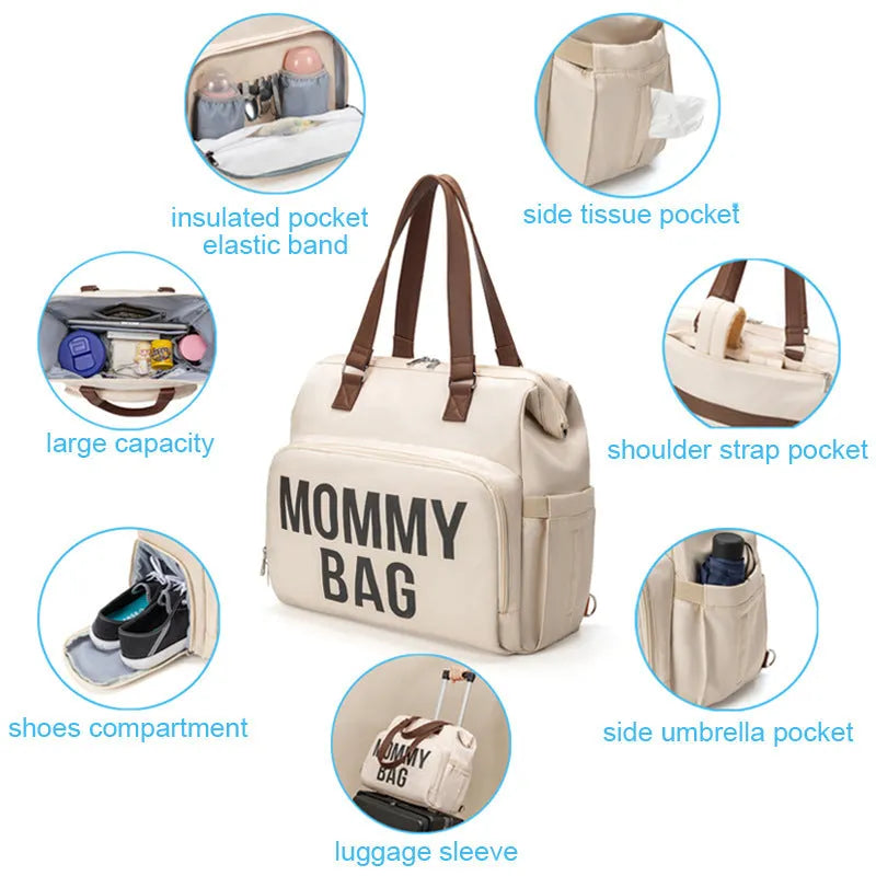 Large Capacity Multifunctional Crossbody Insulated Mummy Bag Backpack - Bellarte Enchanté Large Capacity Multifunctional Crossbody Insulated Mummy Bag Backpack