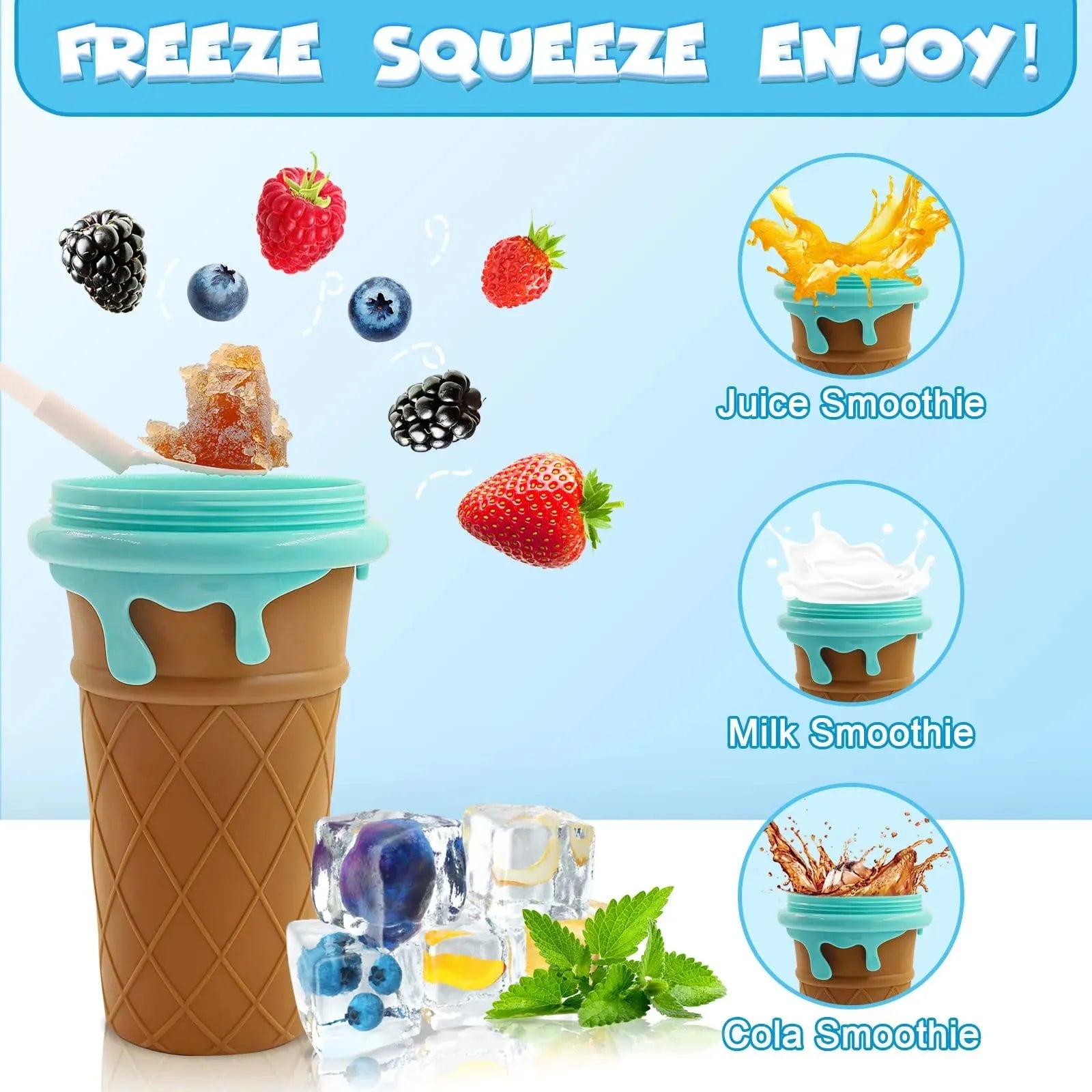 Large Capacity Slushy Cup Squeeze Homemade Ice - Bellarte Enchanté Large Capacity Slushy Cup Squeeze Homemade Ice