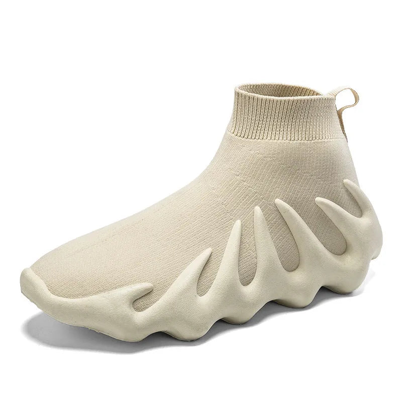 Large Size High-top Couple Octopus Flying Woven Casual Sneakers - Bellarte Enchanté Large Size High-top Couple Octopus Flying Woven Casual Sneakers