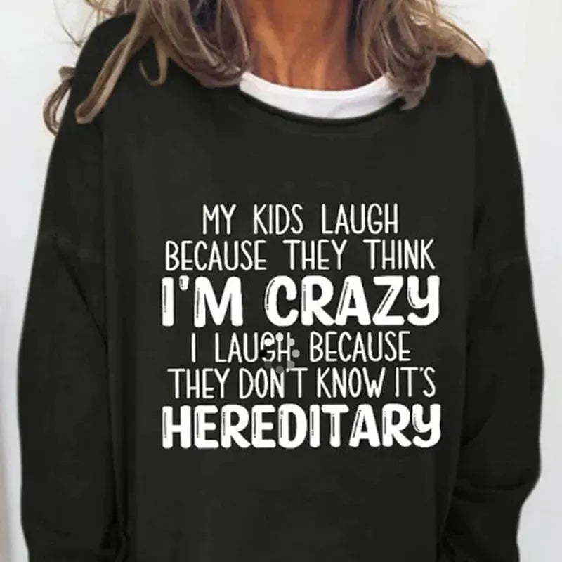 Large Size Sweater Round Neck Printed Letters Loose - Bellarte Enchanté Large Size Sweater Round Neck Printed Letters Loose