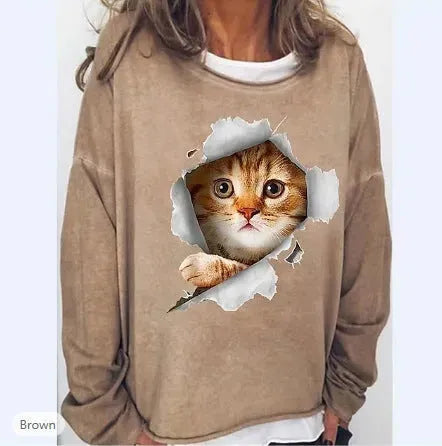 Large Size Sweater Round Neck Printed Letters Loose - Bellarte Enchanté Large Size Sweater Round Neck Printed Letters Loose