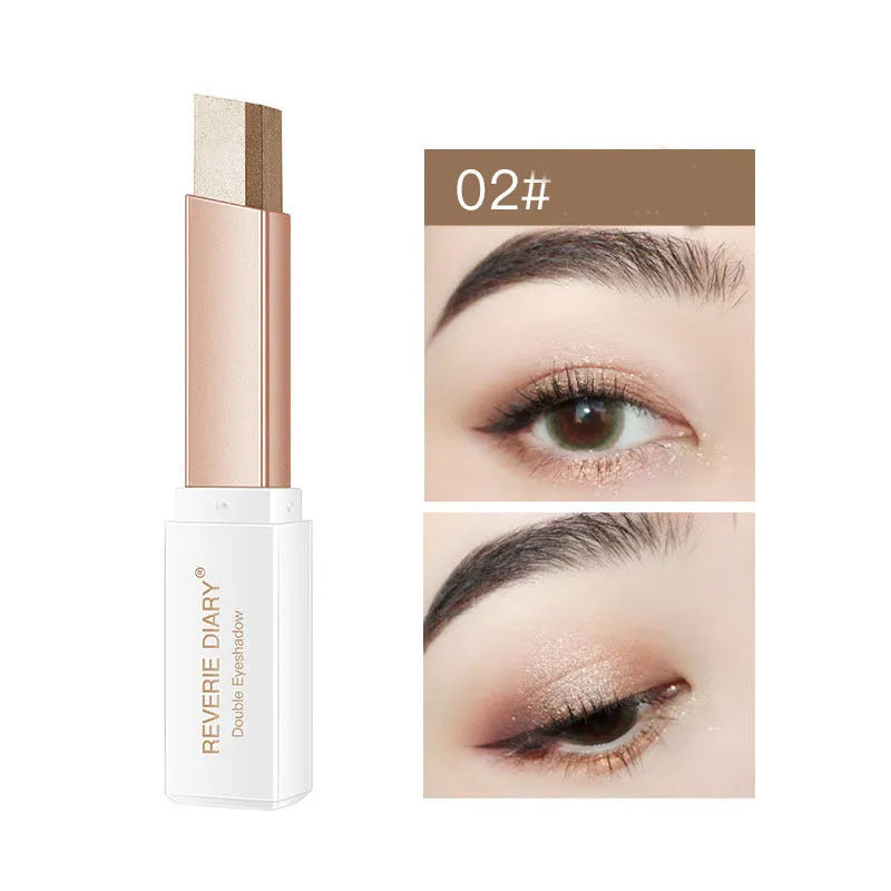 Lazy Eyeshadow Stick Stereo Gradient Shimmer Double Color Eye Shadow Pen Waterproof Easy To Wear Eyeshadow - Bellarte Enchanté Lazy Eyeshadow Stick Stereo Gradient Shimmer Double Color Eye Shadow Pen Waterproof Easy To Wear Eyeshadow